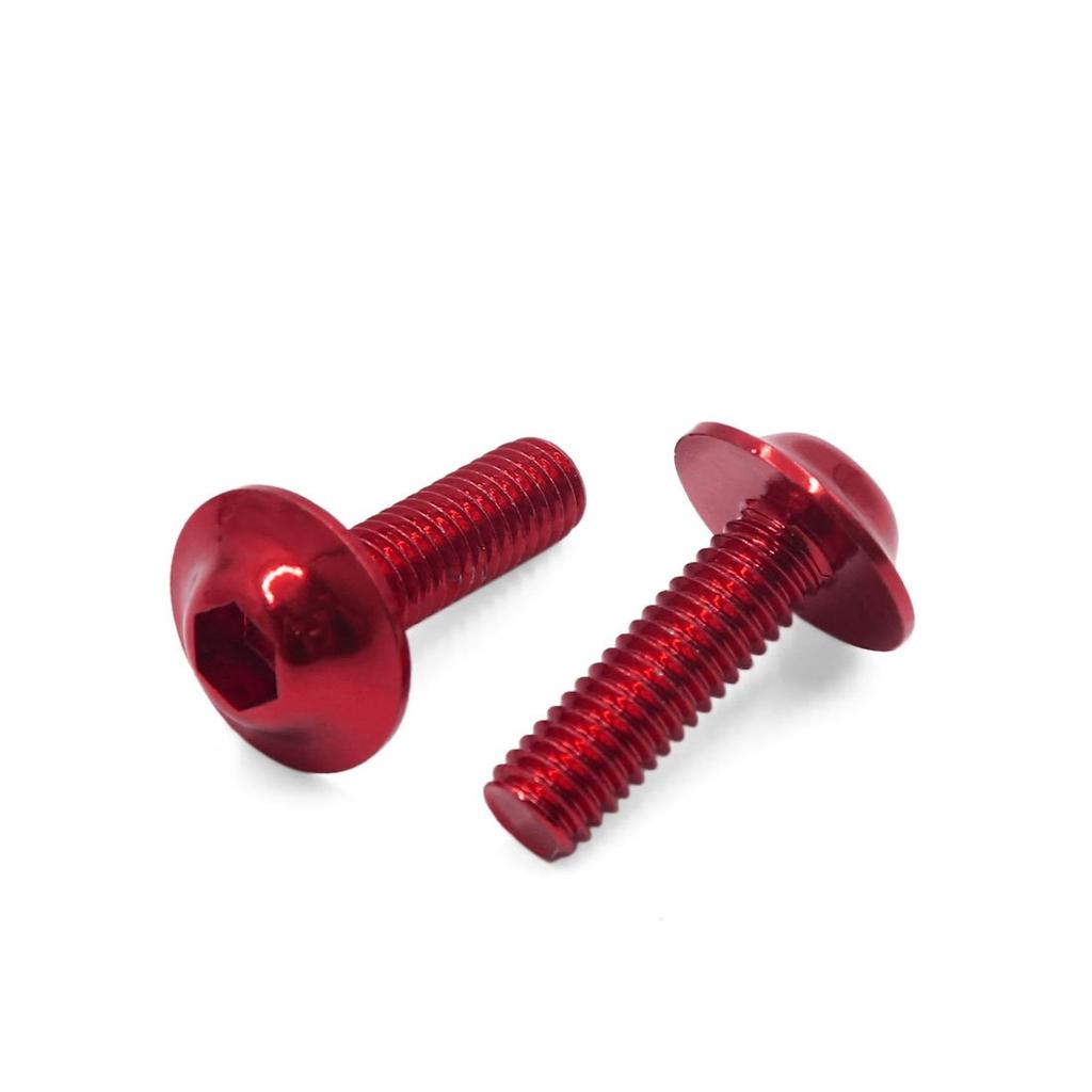 uxcell Motorcycle Bolt Screw M6 x 16mm Red Hexagonal License