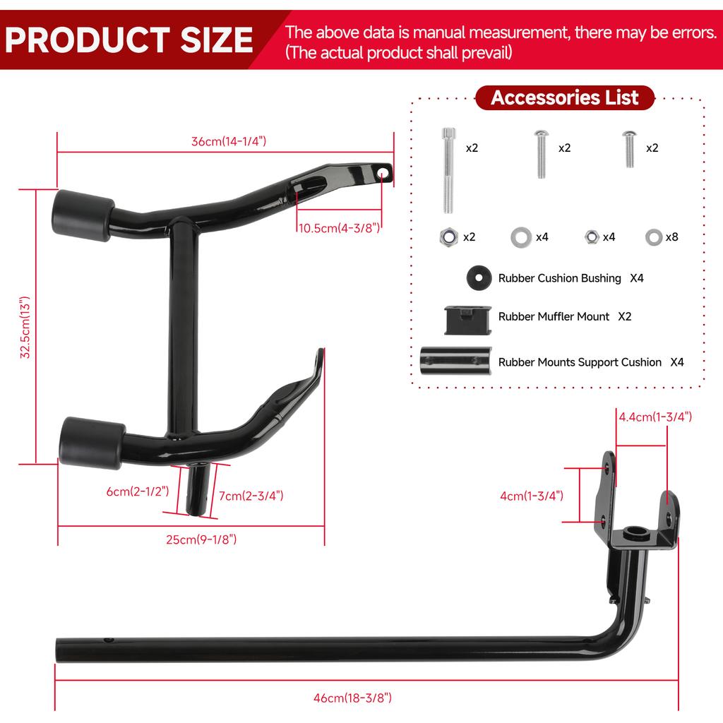 Motorcycle Hnadlebar Rear Performance Bagger Saddlebag Guard Crash Bar for Harley Street Road Glide Touring 14-24