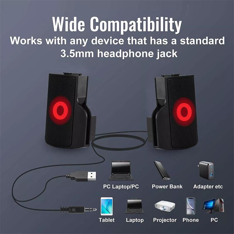 Clip On Usb Speaker For Notebook Laptop Pc Desktop Tablet Wired Stereo Speaker Line Controller Soundbar