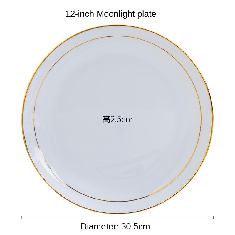 Ceramic Dinner Set Hotel Steak Spaghetti Flat Sum Minimalist Round Tableware