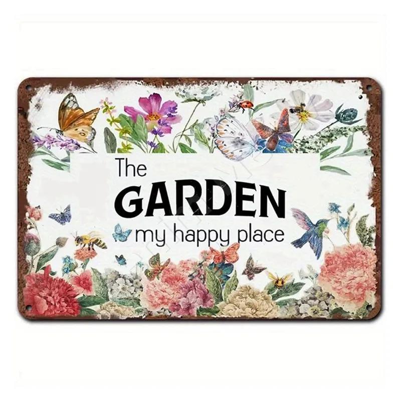 Cartello Vintage in Metallo per Giardinaggio, Cartello Retrò Divertente per Piante da Giardino, Decorazione da Parete per Esterni, Cartello Casa Dolce Casa