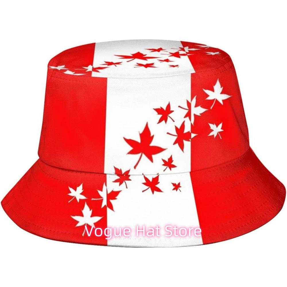 Canada Flag Bucket Hat Fashion Beach Sun Wide Brim Cap Outdoor Fisherman Hats For Women Men Teens