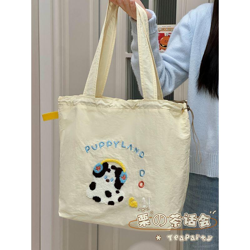 

K-style Ins Cartoon Canvas Bag Preppy Style Student Party Class Commuter Tote Large Capacity Shoulder Bag Bag Female Headphones Dalmatians