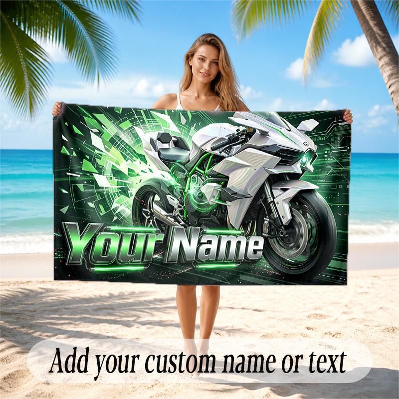 Fantasy Magic Theme Quick Dry Beach Towel Custom Name Text Print Large Sand Resistant Towel Beach Vacation