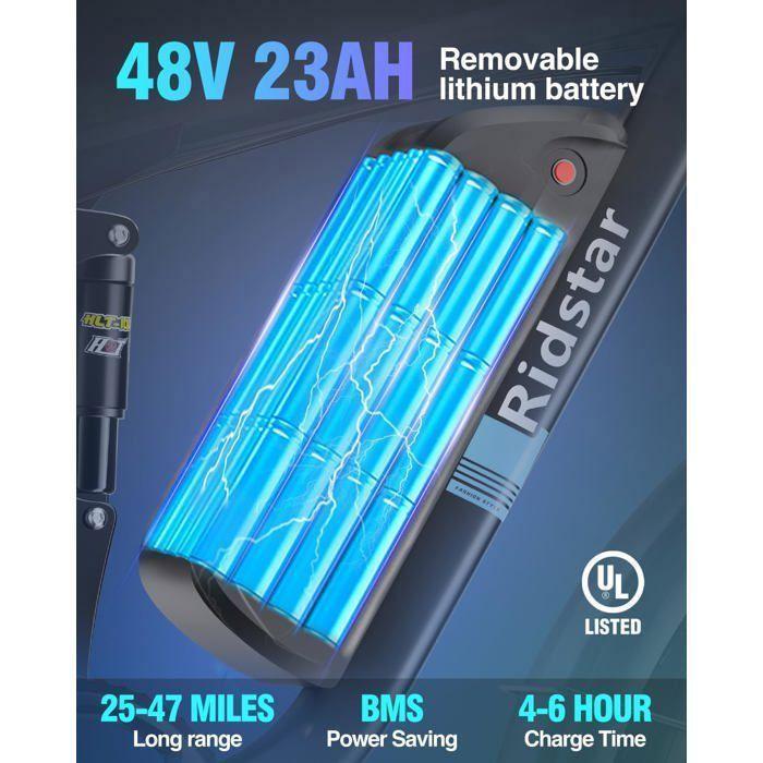 Rower elektryczny - RIDSTAR - E26 Pro - silnik 2000 W - akumulator 48 V 23 Ah - zasięg 100 km