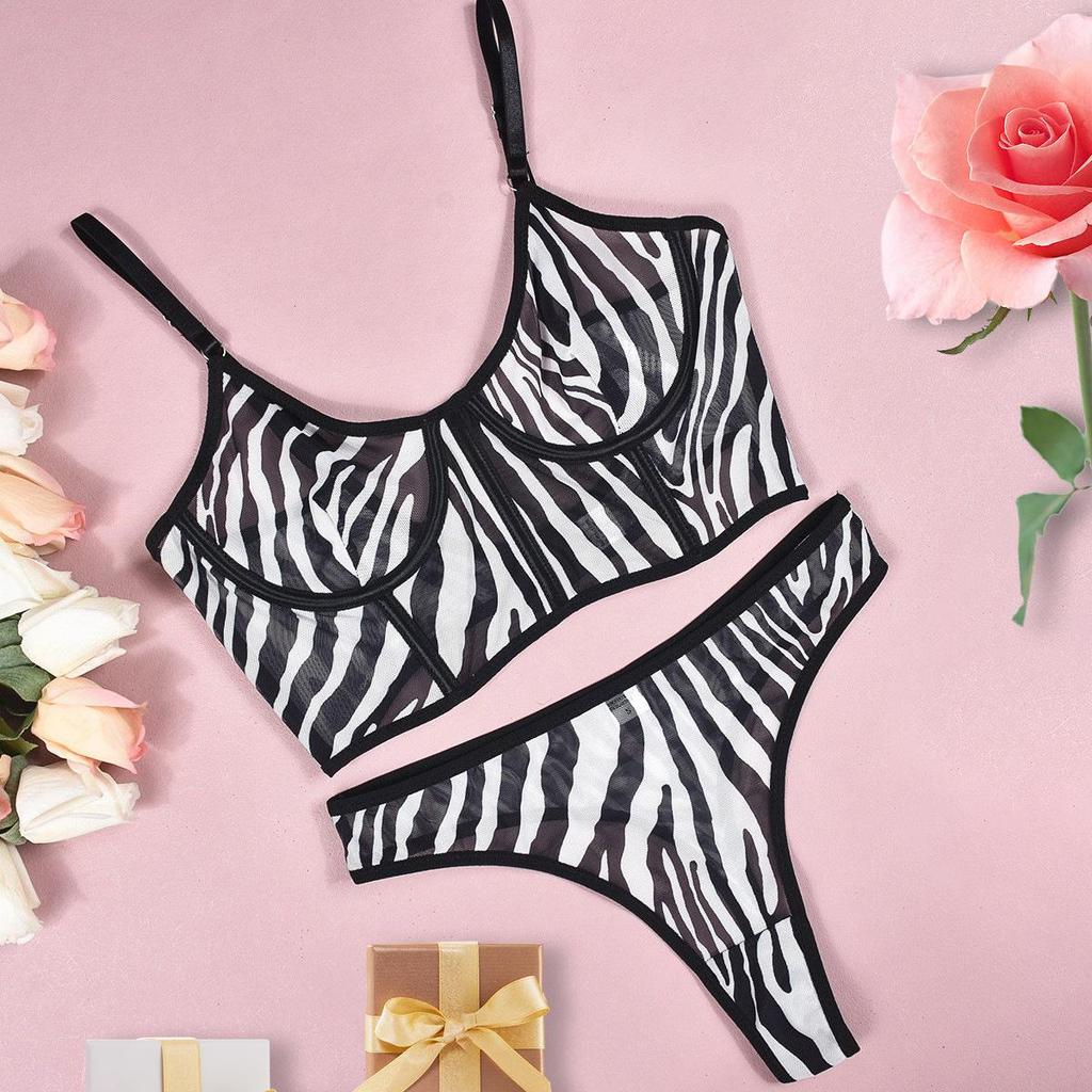 Hot-Selling Sexy Mesh Lingerie Set with Steel Support and Fishbone Design
