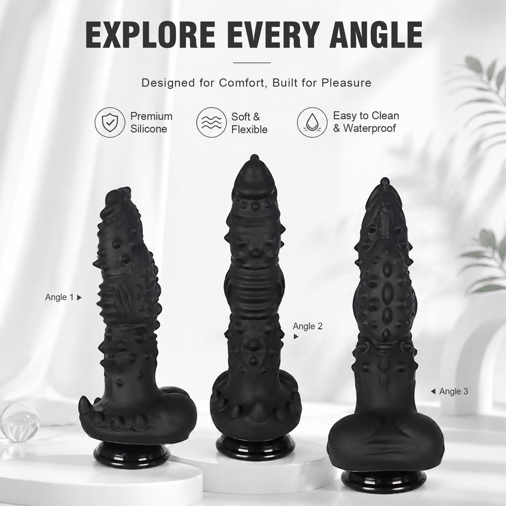 New Black Alien Dildo S/XXL Huge Anal Butt Plug Monster Dildo Thick Big Dick Vaginal G-Spot Massage Dilator Sex Toys for Men Women Clitoris Stimulator
