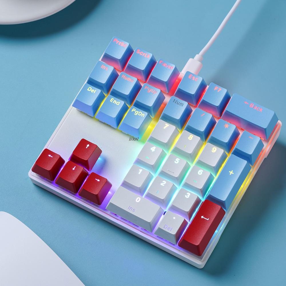 Multi-Color 33-Key Numeric Keypad with Lights Shaft Wired Mechanical Keyboard for Finance Business Laptop Computer Accessories