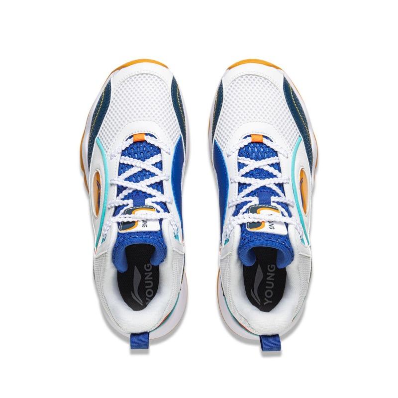 Li-Ning YOUNG Kids Basketball Shoes White Blue, Comfortable and Supportive YKBV042-9