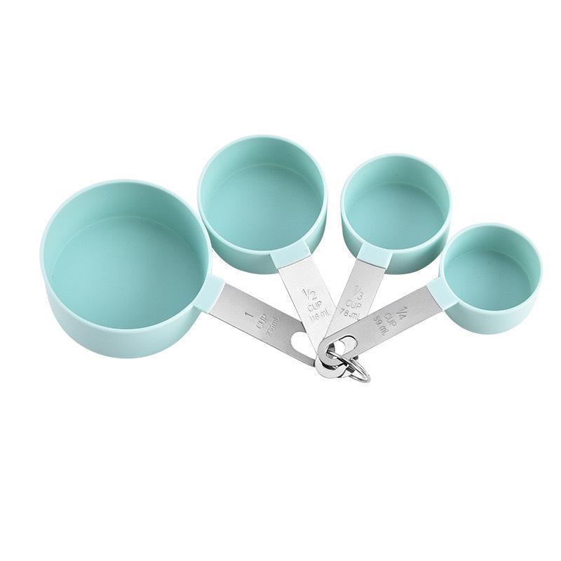 8-Piece Stainless Steel and Plastic Measuring Cups and Spoons Set with Scale for Baking