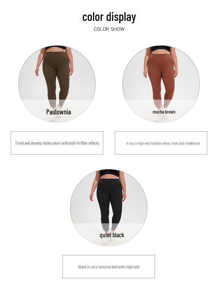 Kadın Büyük Beden Avrupa/Amerikan Yoga Pantolonu - Şeftali Kalça, Fitness ve Koşu Tayt Leggings