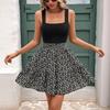 Women Summer Casual Sleeveless Dot Printed Holiday Beach A Line Dress