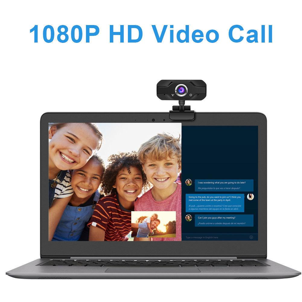 1080P HD USB Webcam for Online Classes and Video Conferences - Driver-Free Live Streaming Camera