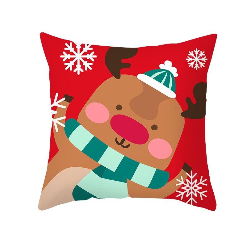 Cartoon Christmas Pillowcase Printing Cross-border Pillowcase Living Room Sofa Home Cushion Cover Wholesale