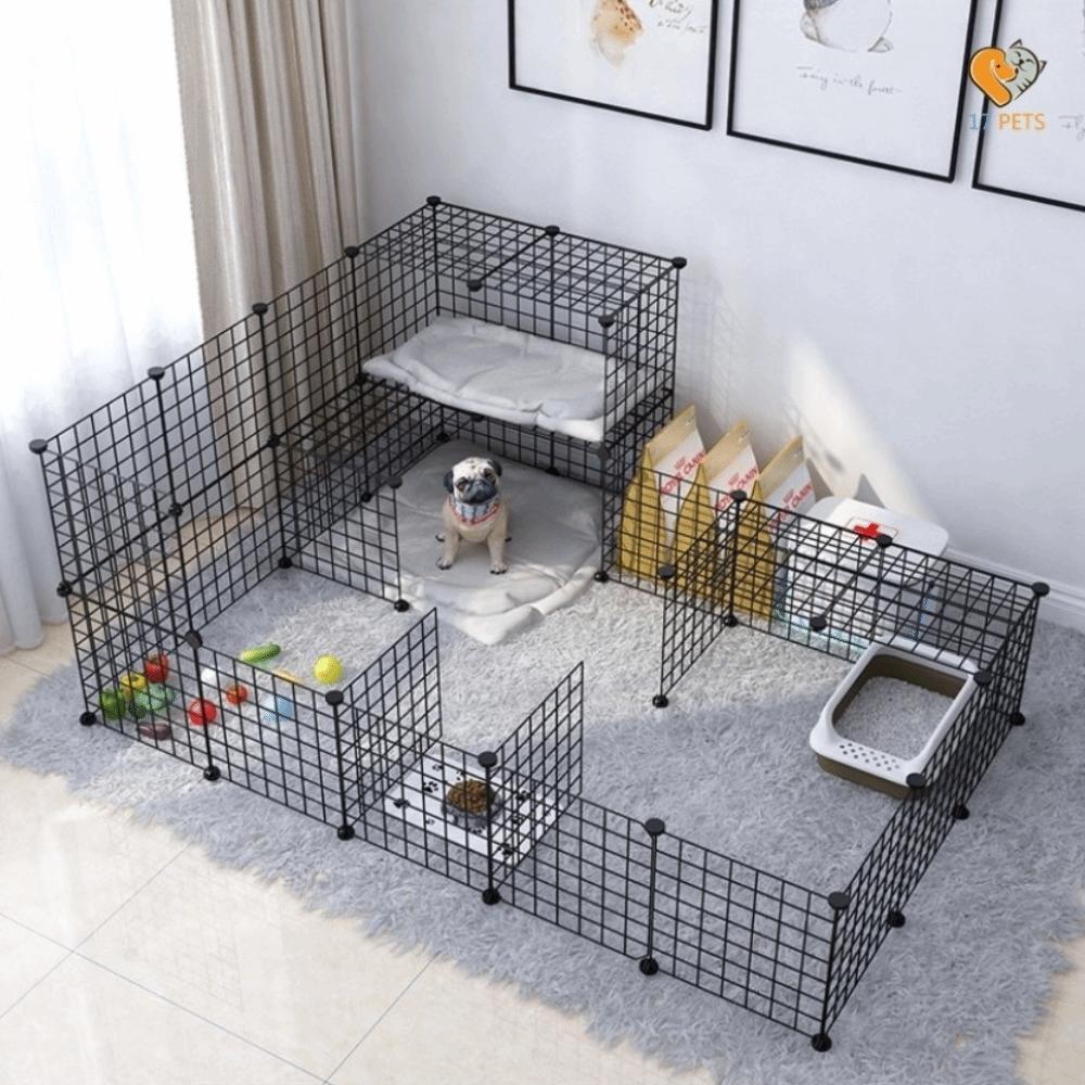Stohovatelný DIY Pet Plot Proti úniku Kočka Pes Ohrádka Odolná Vnitřní Psí Klec Malá Zvířata