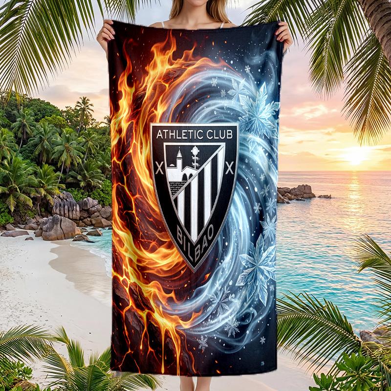 Athletic Bilbao Fußball Strandtuch Weiches Mikrofaser Sommerhandtuch Schnelltrocknend Saugfähiges Handtuch für Strand Schwimmbad Reisen
