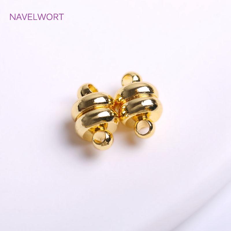 Wholesale Strong Magnetic Clasp Connector 18K Gold Plating Brass Mag-Lok Magnetic Clasp DIY Jewellery Making Supplies