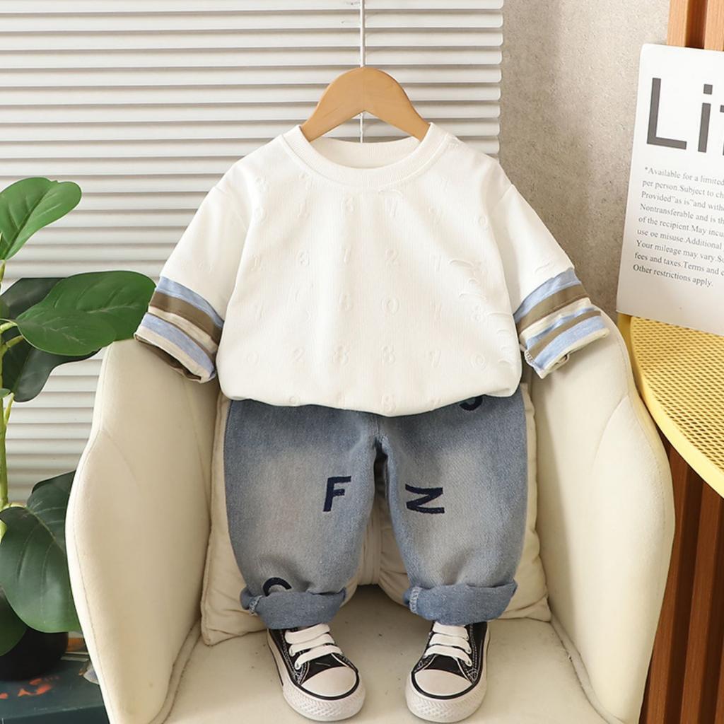 Uformelt langermet sett for barn, komfortable hverdagsantrekk