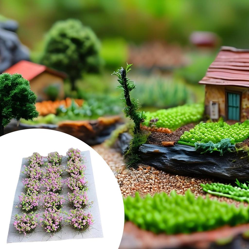 DIY Miniature Flower Cluster Artificial Model Grass Multicolor Decor Vegetation groups Tufts