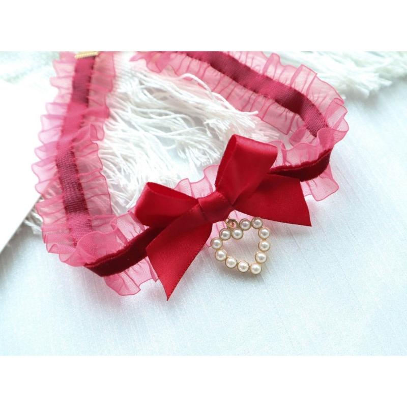 Sweet Heart Pendant Bowknot Neckband Choker Jewelry Temperament Elegant Neck Chain Women Clavicle Chain Necklace