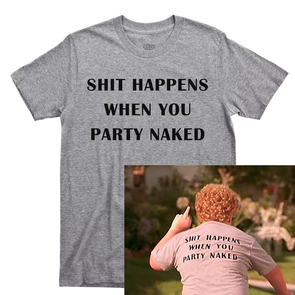 Ш!ЭТО СЛУЧАЕТСЯ, КОГДА ТЫ ПРАЗДНУЕШЬ ГОЛЫМ  Хуже Санты Эльф Кино Футболка Blu Ray DVD Унисекс Футболка XL