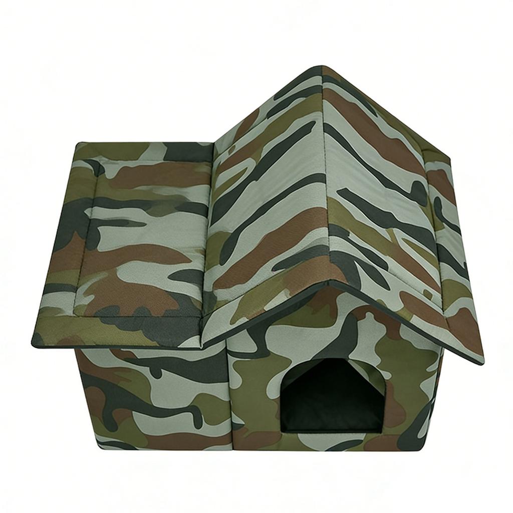 Insulated Outdoor Cat House Waterproofing Large Space Foldable Cat Bed Kitty Shelter for Garage Porch Barn