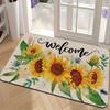 Sonnenblume Kürbis Willkommen Zuhause Herbst Blumenmuster Fußmatte Eingang Veranda Innenflur Heimdekoration Saisonale Dekorationsmatte