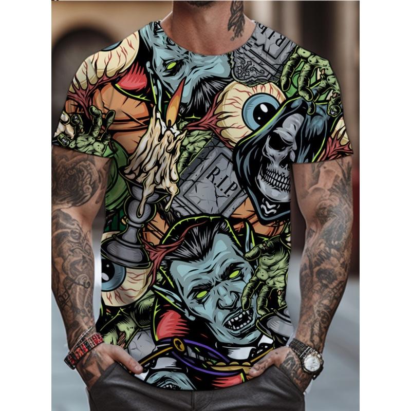 3D Printed Men's Short Sleeved Top Plus Size O Neck Man T Shirt