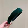 Korean Retro Elegant Velvet Sponge Headband Winter High Cranial Top Wide Edge with Red Press Hair Clamp