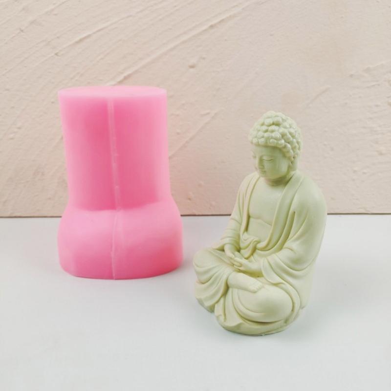 Buddhas Statue Decoration Candle Silicone Mold Epoxy Resin DIY Ornaments Making Soap Melt Resin Clay Home Decorations