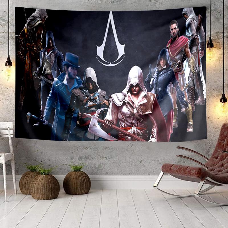 Assassin Game Printed Tapestry, Wall Hanging,Livingroom, dormitory, Large Wall Decor, Fabric Decor Fan Birthday Gifts