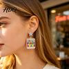 Creative School Season Jewelry 1 Pair Back to Earrings Colorful Acrylic Letter Dangle Campus Atmosphere Accessories Drop First Day of Appreciation