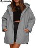 Casaco de Inverno Feminino Ins Casual Acolchoado Com Capuz Leve para Mulheres