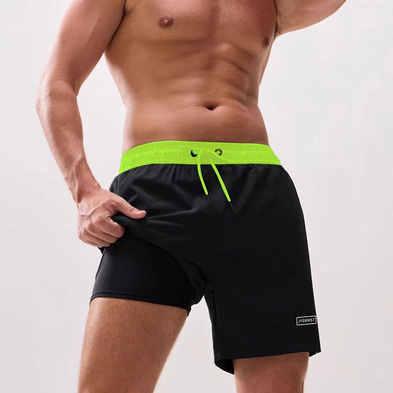 Pánské ležérní rychleschnoucí plavky s dvojitou vrstvou