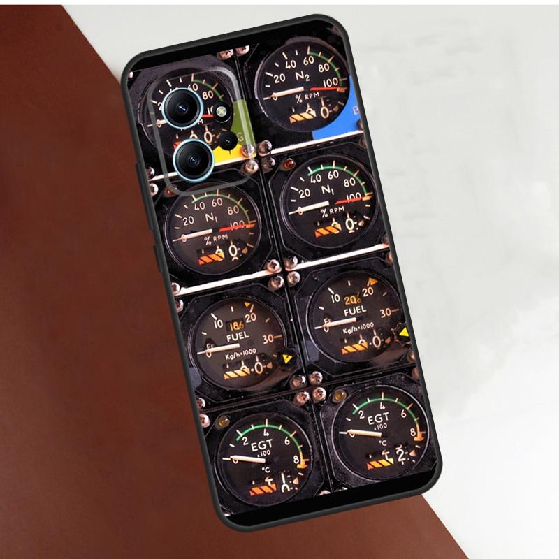 Aircraft Cockpit Dashboard Case For Xiaomi Redmi Note 14 10 11 12 13 15 Pro Plus Cover For Redmi 15 14C 12C 10C 13C 15C