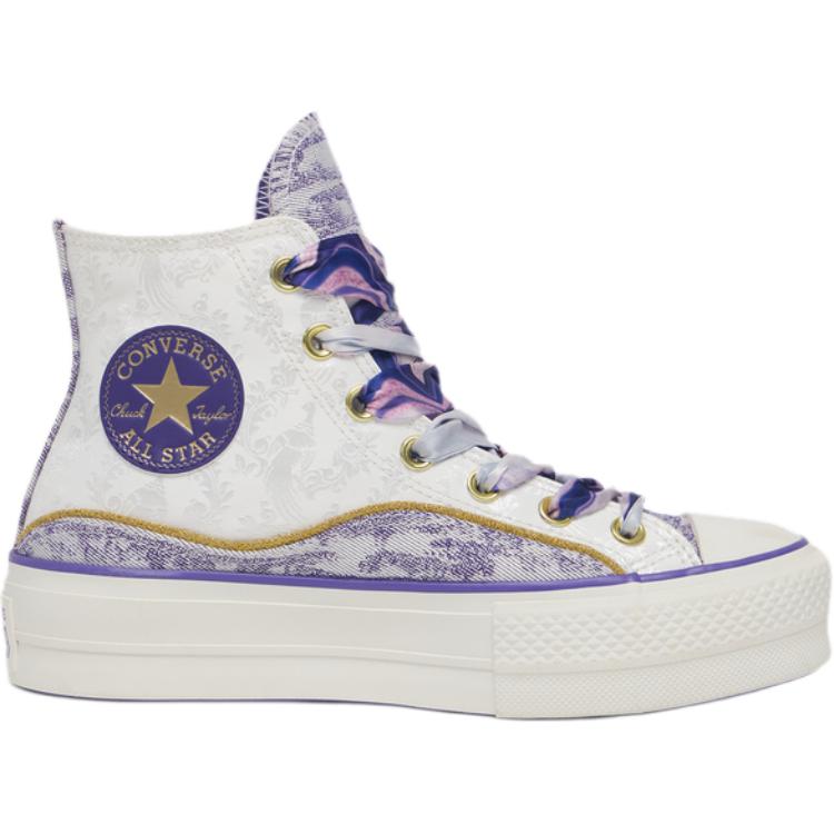 Converse All Star Lift Trendy Durable High-Top Canvas Sneakers Women Sneakers White Purple A13353C