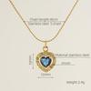 European American Ins Style Double-layer Zircon Titanium Steel Luxury Square Pendant Light Sporty Unisex 18K Gold Necklace