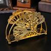 Space-Saving Ironwork Gold Tissue Holder Standing Nordic Style Ginkgo leaves Napkin Stand No-slip Multi-purpose