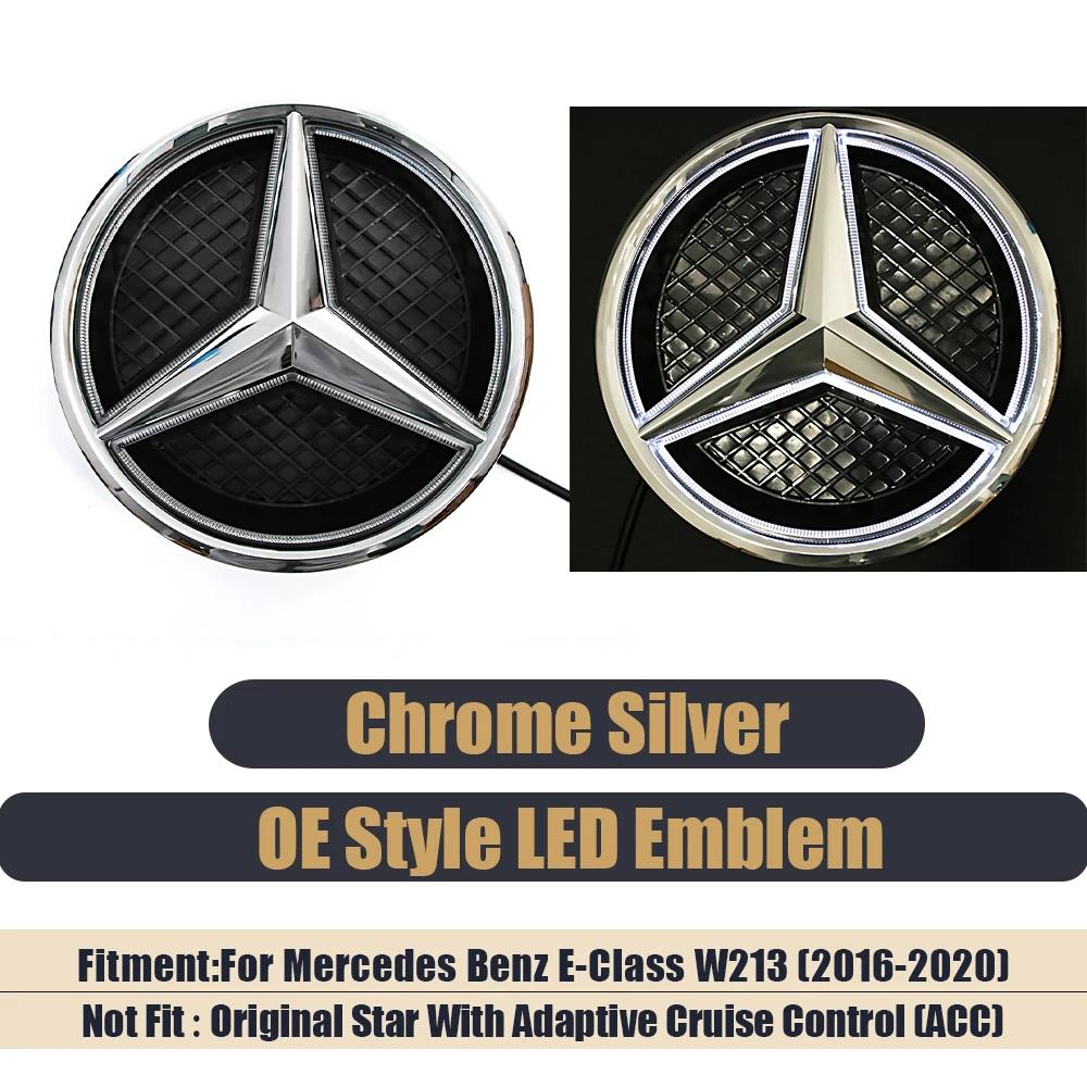 AAVM1 3D Front Grille Star Emblem For Mercedes Benz E-Class W213 2016-2020 E200 E250 E300 E350 E400 E450 Illuminated Logo