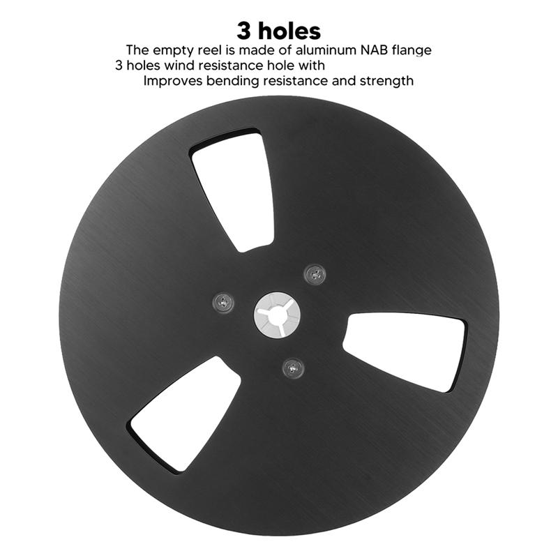 C-Convenient-7 Inch Empty Tape Reel 1/4 Empty Tape Reel 3 Holes Wind Resistance Holes Open Reel Sound Takeup Reel For Recording