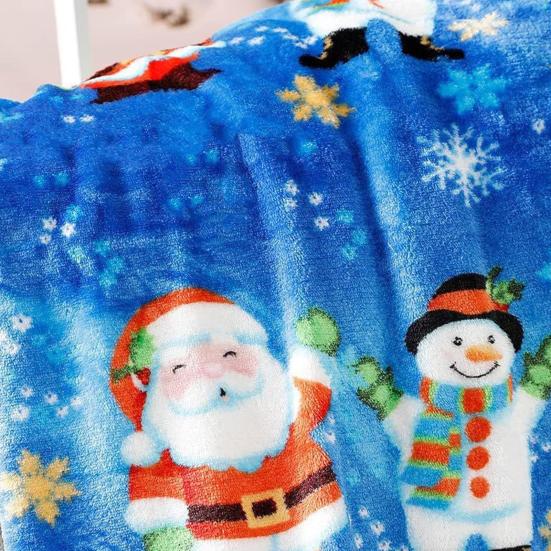 Winter Christmas Blanket Snowflake Elk Printed Thickened Plush Machine Washable Office Nap