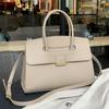2024 Cross-Border Women's Handbag Briefcase for Commuting, Genuine Leather Original Niche Tote Bag, Large Capacity Simple Handbag
