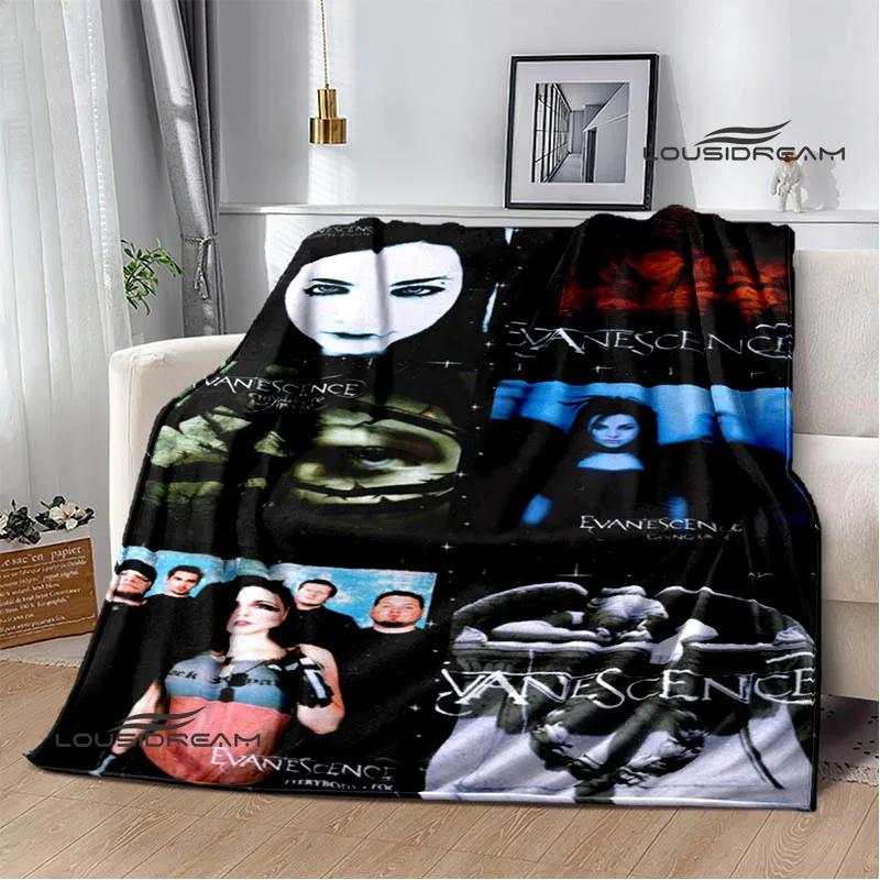 EvaneScence Band Retro Printed Fashion Warm Blanket Flannel Blanket Bed Linings Home Travel Birthday Gift
