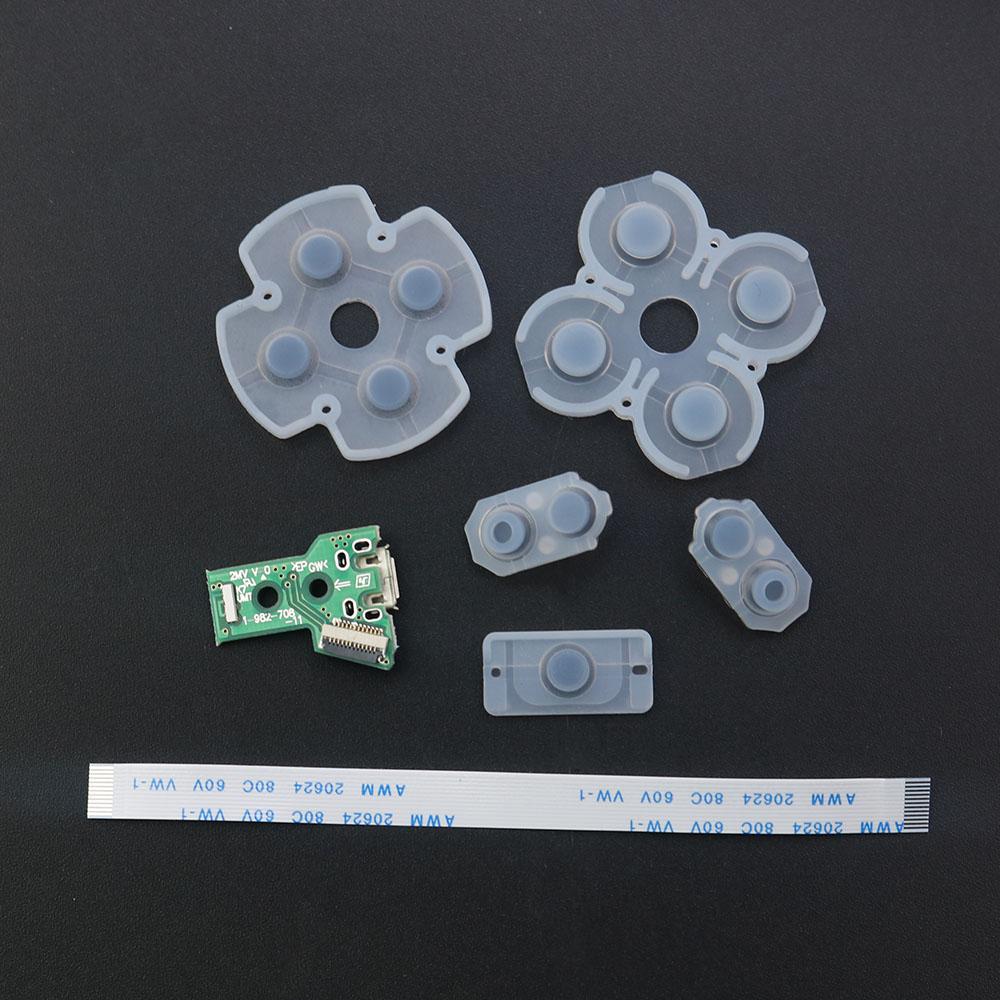 JDM 050 USB Charging Port USB Socket Board 12 Pin Flex Ribbon Cable Conductive Pad For PS4 5.0 JDM 055 Controller JDS-055 JDS055