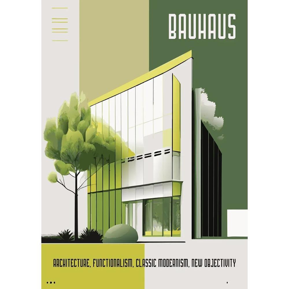 Bauhaus Moderne Architektur Poster Linien und Minimalistische Architekten Drucke Leinwand Malerei Wandkunst Bild Heim Wohnzimmer Dekor