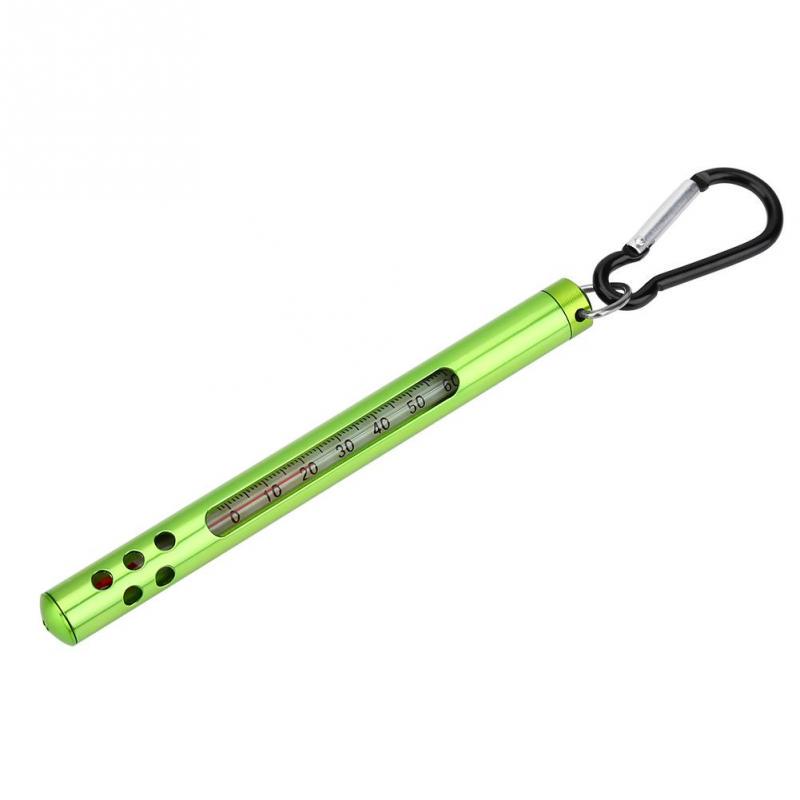 Fly Fishing Thermometer Outdoor Durable Metal Case Stream Fly Fishing Thermometer with Strong Spring Clip Accessory
