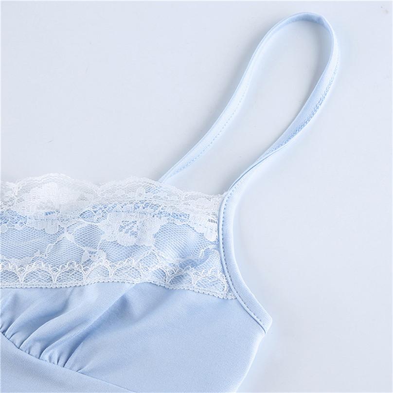 Summer European and American Sexy Fashion Women's Sling Tube Top V-neck Lace Short Slim Camisole