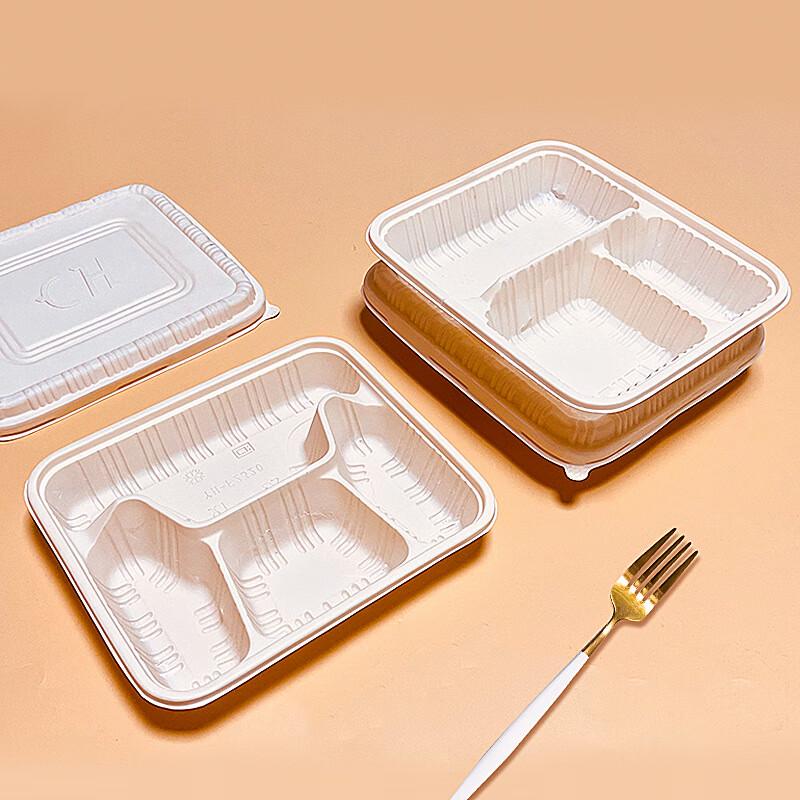 Degradable Three-Compartment Disposable Meal Prep Containers
