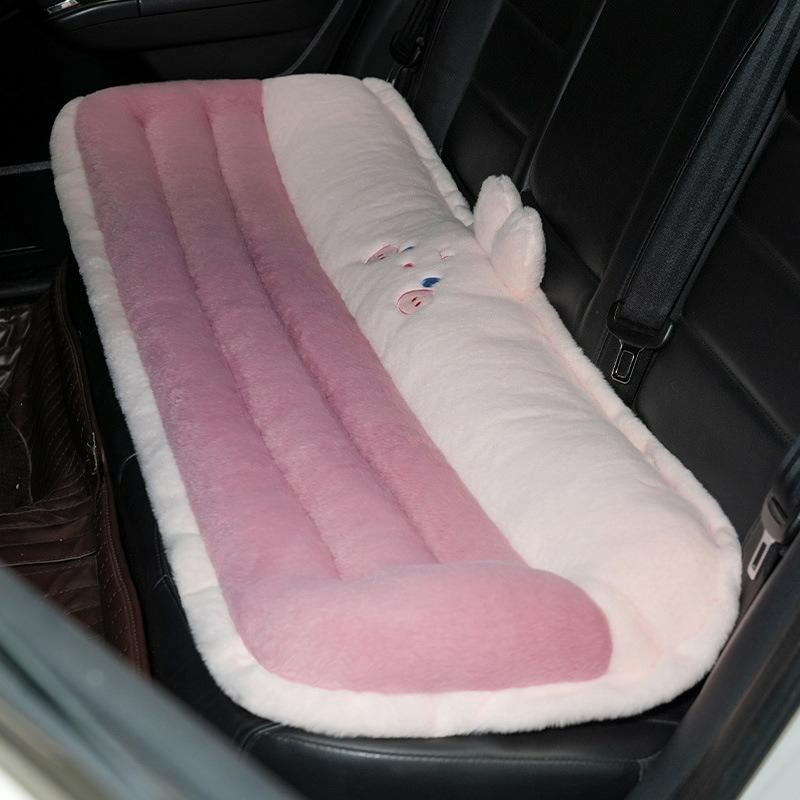 Car Seat Cushion Winter Cute Plush Car Interior Cushion Female Winter Thickened Warm Backrest Integrated Cushion