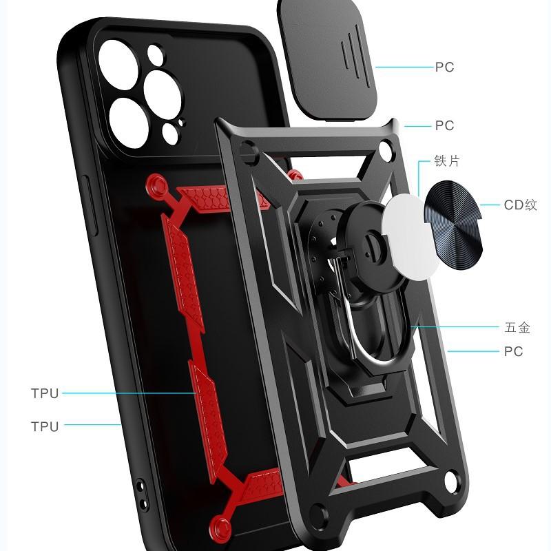 Applicable to iPhone17Pro window push mobile phone case Apple 15 cis armor car 16 Sergeant X ring bracket protective case